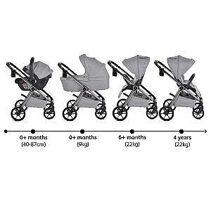 Carucior 3 in 1 Moni Unique Cloud Silver