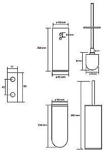 Perie de WC Bemeta Hematit 159313067
