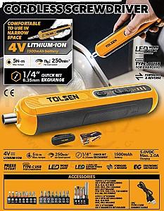 Surubelnita cu acumulator Tolsen Li-Ion 4V 5Nm (79005)