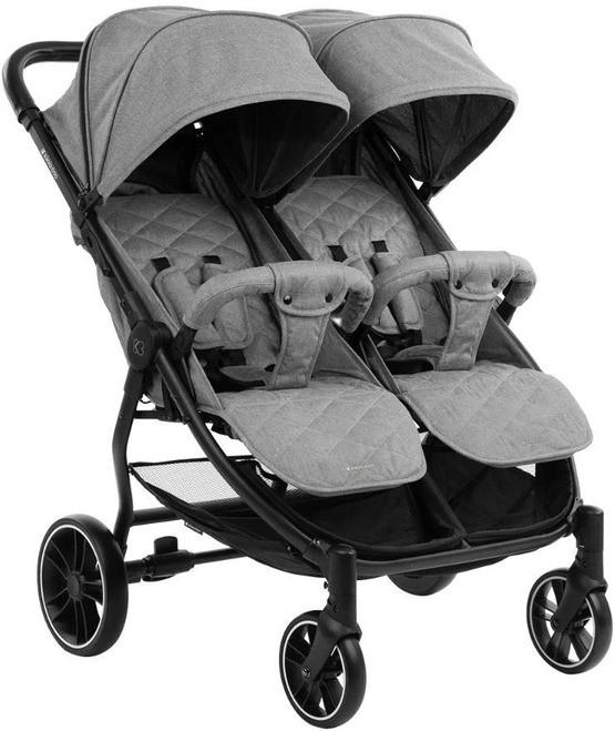 Carucior pentru gemeni Kikka Boo Happy 2 Light Grey