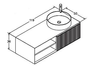 Dulap sub lavoar Orka Boxes 120 Smoked Mese