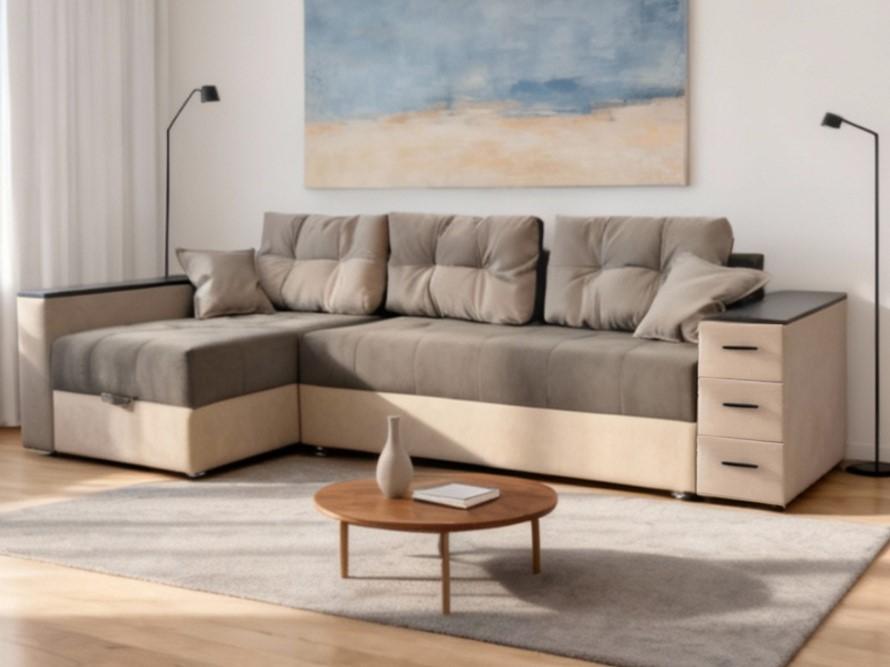 Canapea coltar Elegant Style Aurora 250 (LL) Maro / Bej