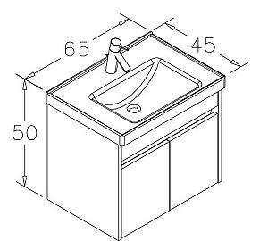 Dulap sub lavoar Orka Aydos 65 Silver