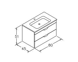 Dulap sub lavoar Orka Vento 80 Dublin