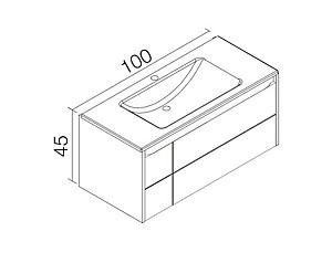 Dulap sub lavoar Orka Likya 100 Antracite