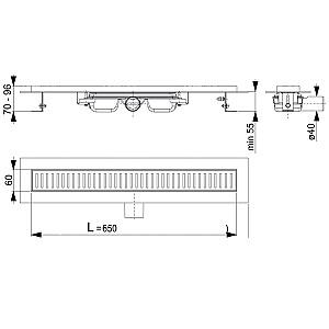 Rigola de dus Alca APZ101-650 Low
