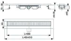Rigola de dus Alca APZ101-550 Low