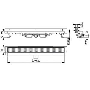 Rigola de dus Alca APZ104-650 Flexible Low