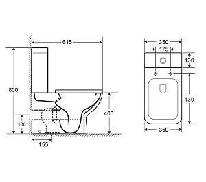 Vas WC NOMI Fresco Rimless alim. infer. orizontal Soft close Easy Release UF