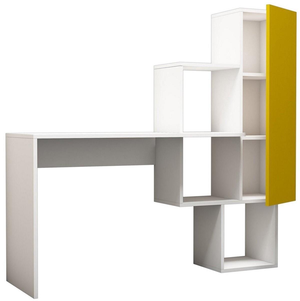 Masa de birou Trendy Acelya Alb/Galben