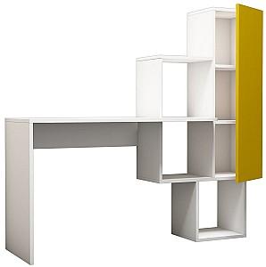 Masa de birou Trendy Acelya Alb/Galben