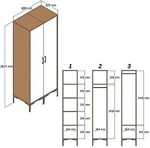 Dulap Trendy Kumsal RR Nuc / Alb