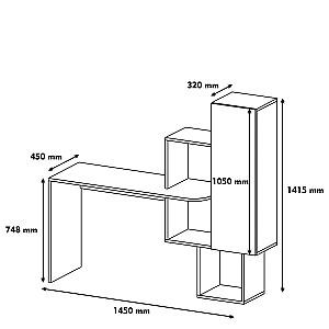 Masa de birou Trendy Acelya Nuc (Maro)/Alb