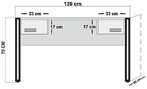 Masa de birou Trendy Cosmo Siesta Pin Atlantic (Bej)/Negru