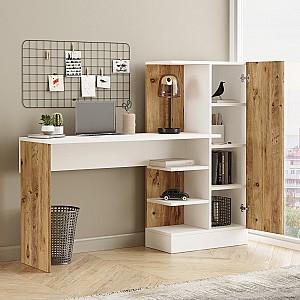 Masa de birou Trendy CT2-AW Pin Atlantic (Bej)/Alb