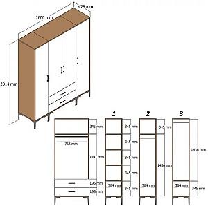 Dulap Trendy Kumsal STS Nuc / Alb