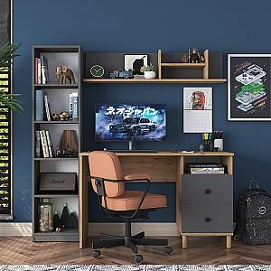 Masa de birou Trendy HA115 2643 Nuc (Maro)/Antracit (Gri)