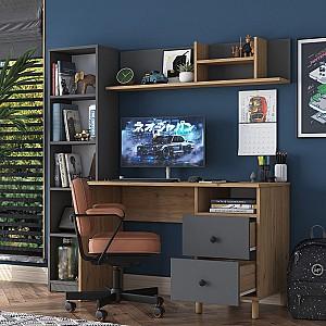 Masa de birou Trendy HA115 2643 Nuc (Maro)/Antracit (Gri)