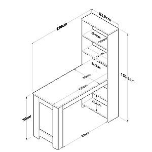 Masa de birou Trendy HA106 2493 Alb/Nuc (Maro)