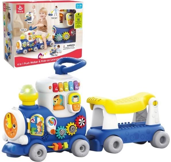 Jucarie de impins si tras Hola Toys 4 in 1 „Trenuț” (HE8990B)