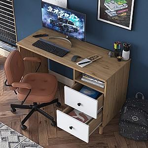 Masa de birou Trendy HA109 2633 Nuc (Maro)/Alb