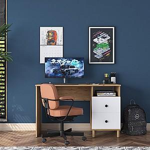 Masa de birou Trendy HA109 2633 Nuc (Maro)/Alb