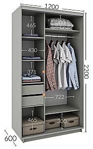 Dulap-cupe Confort-NV 120x60x220 (imprimare foto) Stejar Artizan/Imagine(4005)/Oglinda Bronz + Anexa