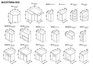 Set mobila bucatarie Ambianta Iris 1.5x2.9 m (gri)