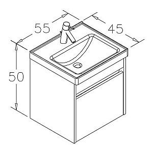 Dulap sub lavoar Orka Aydos 55 Silver