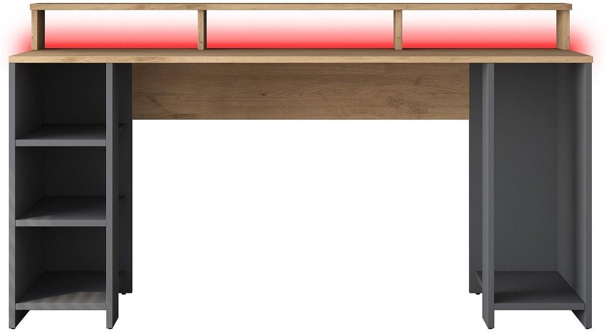 Masa de birou Trendy HA122 3000 Nuc (Maro)/Antracit (Gri)