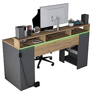 Masa de birou Trendy HA122 3000 Nuc (Maro)/Antracit (Gri)