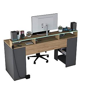 Masa de birou Trendy HA122 3000 Nuc (Maro)/Antracit (Gri)