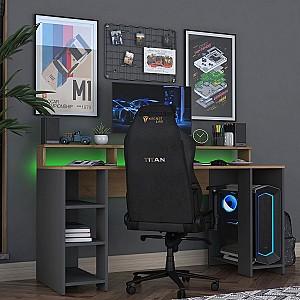 Masa de birou Trendy HA122 3000 Nuc (Maro)/Antracit (Gri)