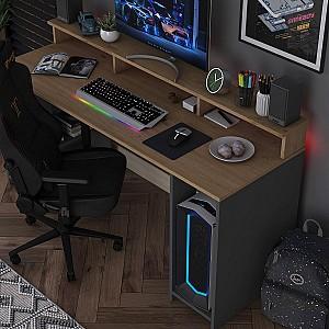 Masa de birou Trendy HA122 3000 Nuc (Maro)/Antracit (Gri)