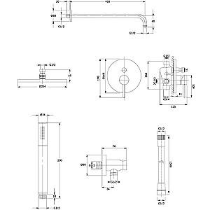 Set de duș Omnires Y White SYSY35WM