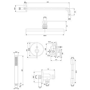 Set de duș Omnires Y Black SYSY18BL
