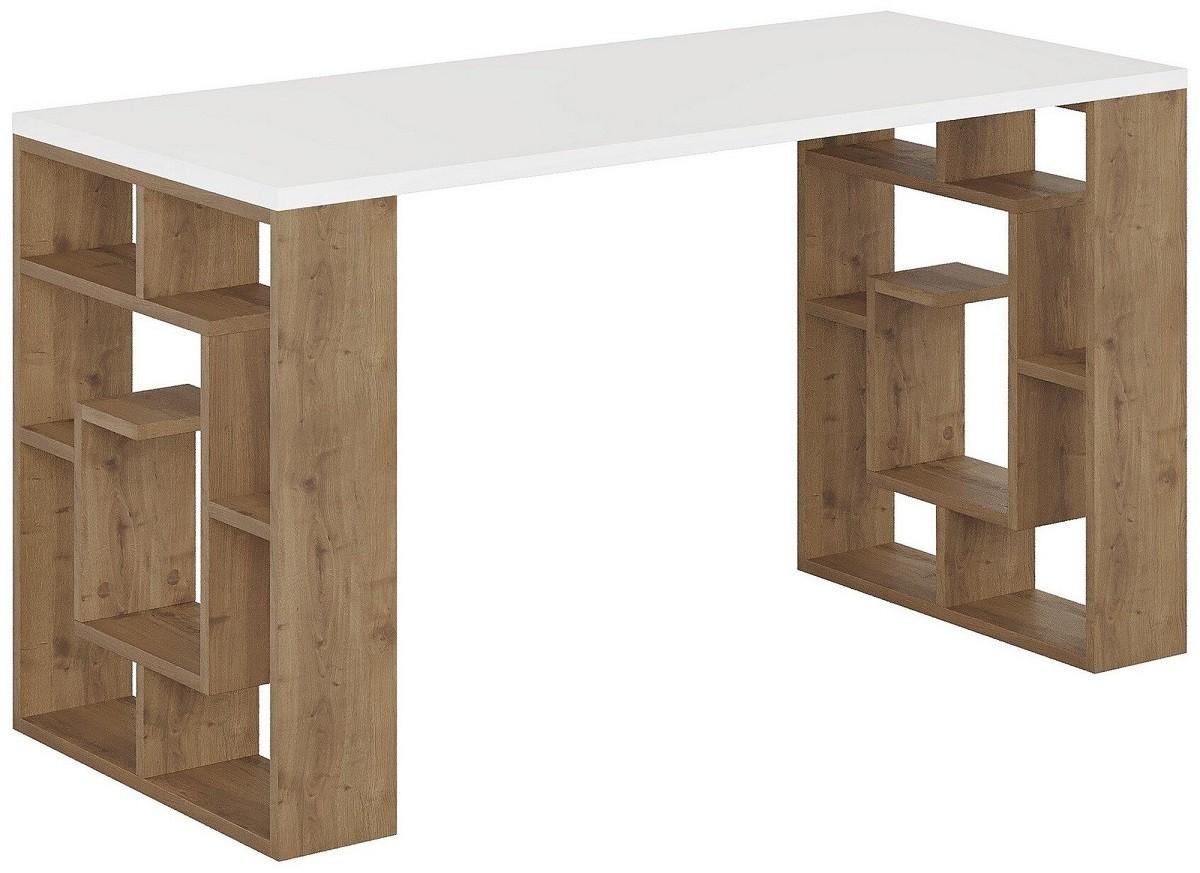 Masa de birou Trendy Labirint Stejar Inchis (Maro)/Alb
