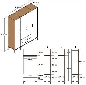 Dulap Trendy Kumsal STR Nuc / Antracit