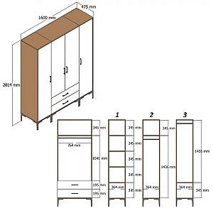 Dulap Trendy Kumsal PTR Nuc / Antracit