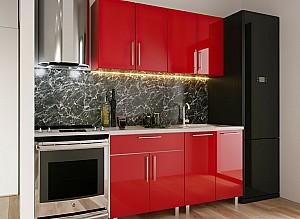 Set mobila bucatarie PS Mini 1.6 m (MDF lucioasa) Rosu