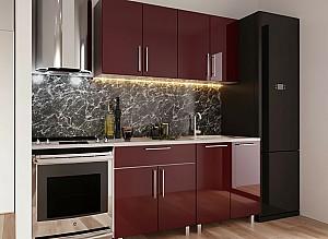 Set mobila bucatarie PS Mini 1.6 m (MDF lucioasa) Bordo