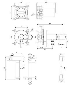 Baterie pentru bideu Omnires Y Brushed Brass SYSYBI2BSB