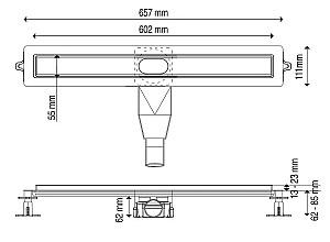 Rigola de dus Wirquin Flat Linear 600mm (30950219)