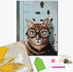 Pictura cu diamante BrushMe Testul de vedere al pisicuței, Lucia Heffernan 40*50 сm (fără cutie)