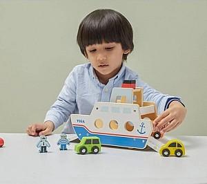 Set de jucarii VIGA Feribot din lemn (44684)