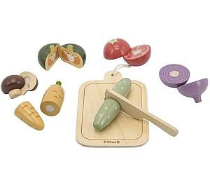 Set de bucatarie pentru papusi VIGA PolarB „Legume de tăiat” (44212)