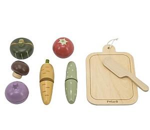 Set de bucatarie pentru papusi VIGA PolarB „Legume de tăiat” (44212)