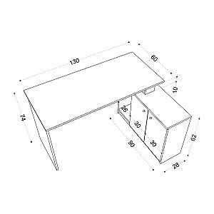 Masa de birou Trendy Basak Alb