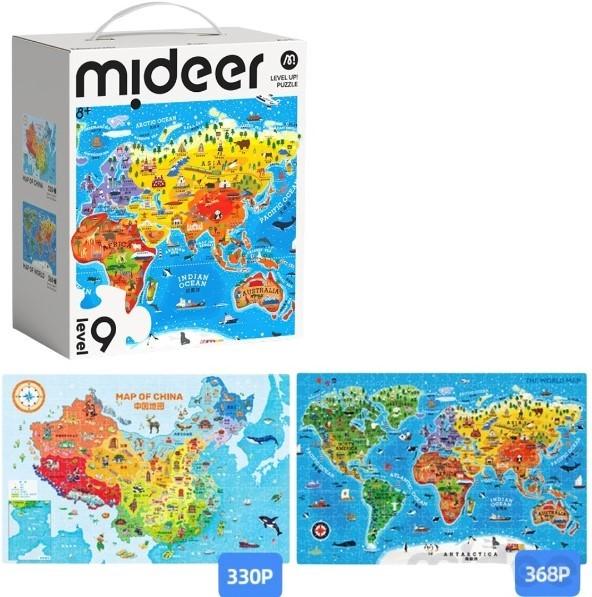 Puzzle Mideer Harta Chinei și Harta Lumii (MD1519)