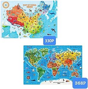 Puzzle Mideer Harta Chinei și Harta Lumii (MD1519)